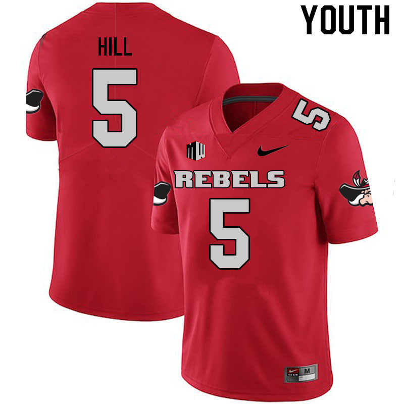 Youth #5 Phillip Hill UNLV Rebels College Football Jerseys Sale-Scarlet